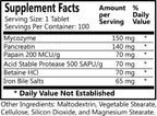 Daily Manufacturing Digestine™ (Digestive Enzymes Mycozyme, Pancreatin, Papain, Acid Stable Protease, Betaine HCl, Iron Bile Salts)