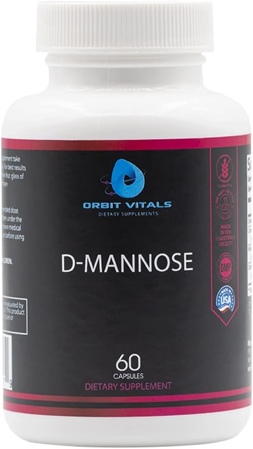 D-Mannose with Cranberry, Dandelion & Hibiscus Extract - Aids in Bladder, Urinary Tract Support, Flush Impurities - Ultra Absorption Gluten Free & Non GMO | 60 Capsules