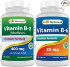 Best Naturals Vitamin B2 (Riboflavin) 400mg & Vitamin B-6 25 Mg