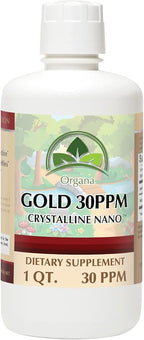 Organa Pure Crystalline Liquid Gold Supplement - 30 PPM - Colloidal Minerals 32 Ounce