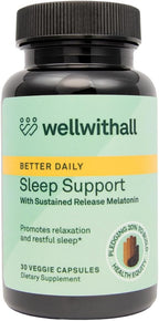 Sleep Support with Sustained-Release Melatonin | Includes L-Theanine and Ashwagandha | Promotes Relaxation and Sleep Quality | Supports Stress Management | Use Before Bedtime | 30 Capsules