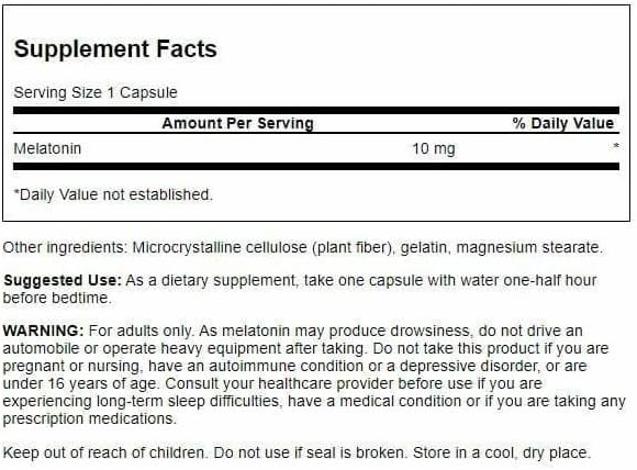 Swanson Triple Strength Melatonin - Natural Sleep Support for Disrupted Sleep Cycles - (60 Capsules, 10mg Each) (3 Pack)