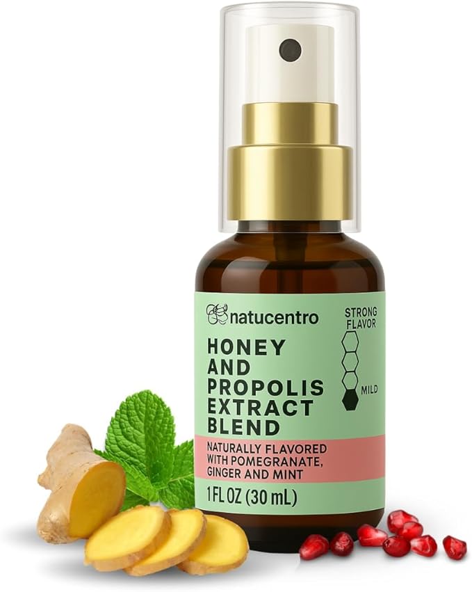 Propolis Throat Spray with Premium Brazilian Honey and Green Propolis Extract, Naturally Flavored, No Glycerin, Controlled Origin, Immune System Support, Premium Daily Spray 1 fl oz (30 mL)