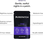 Pure Patch Sleep Patch – Plant-Based Vegan Topical Patch – Magnesium Glycinate – GABA – L-Theanine – Apigenin – Non-Ingestible – Water-Resistant – Gentle on Skin – Gluten Free – Made in USA –30Patches