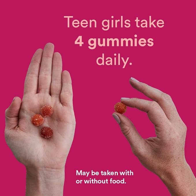 SmartyPants Teen Girl Multivitamin Gummies with Omega-3 Fish Oil (EPA/DHA), Vitamins C, D3, B12, A, K & Zinc, Gluten-Free, Includes Biotin for Hair, Skin & Nails, 120 Count (Pack of 2)