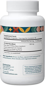 Pattern Wellness Maca Root Extract 20:1 (10,000 mg Equivalent) – for Men & Women – Tri-Color Black/Red/Yellow Blend – 60 Vegan, Non-GMO Capsules