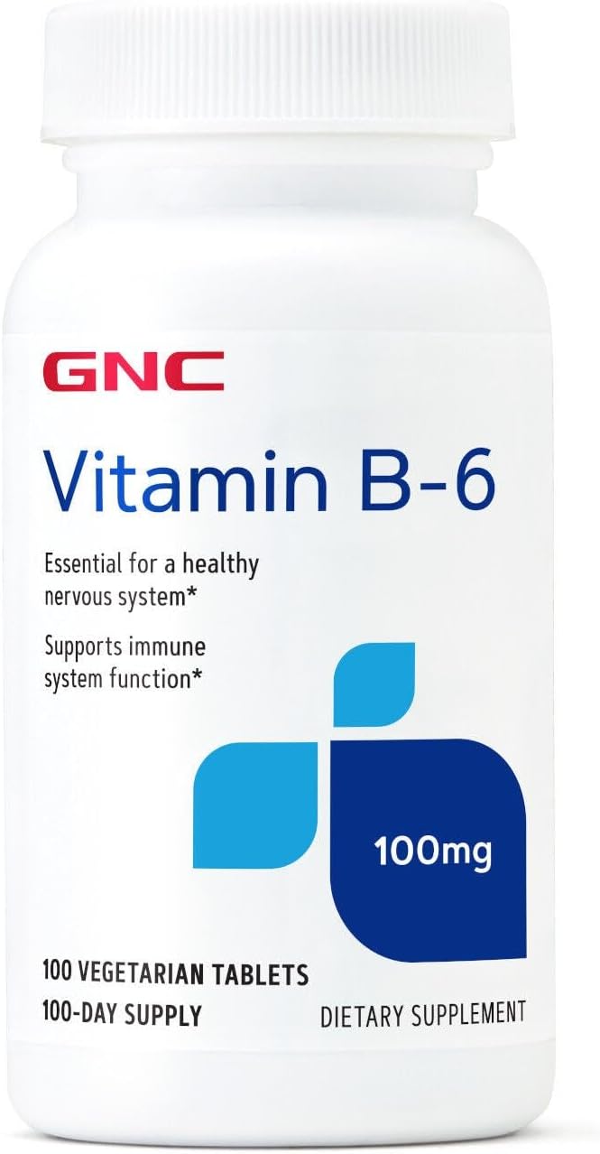 GNC Vitamin B-6 100mg | Supports Healthy Nervous System & Immune System Health | 100 Count