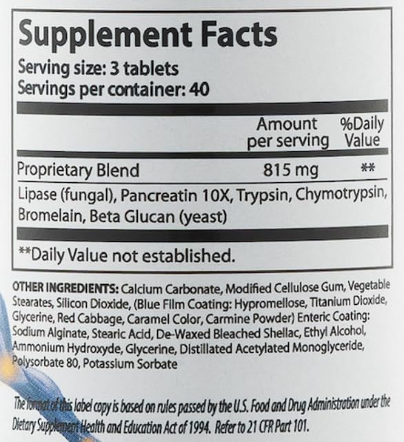 Systemic Enzyme Supplement • Advanced 5-in-1 Formula with Bromelain & Pancreatin • Supports Joint, Muscle & Immune Health • 120 Capsules