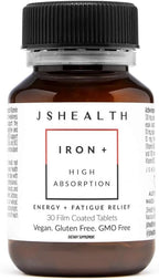 JSHealth Iron Supplement with Vitamin C. Ferrochel Iron Supports Energy Levels. Non-Constipating, with B Vitamins. By Nutritionist Jessica Sepel (30 Tablets)