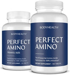 BodyHealth PerfectAmino Tablets (150ct Plus 30ct Travel Bottle), Essential Amino Acid with BCAAs + Lysine, Phenylalanine, Threonine, Methionine, Tryptophan, Supplement for Recovery & Strength