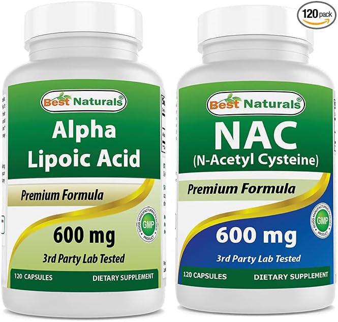 Best Naturals Alpha Lipoic Acid 600 mg & NAC 600 mg