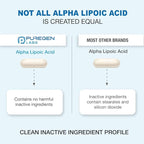 Puregen Labs Alpha Lipoic Acid 600mg [High Potency] 180 Servings - Antioxidant Support | No Harmful Additives | Non-GMO, NO Gluten and Dairy, 600 mg per Veggie Capsule