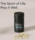 Sports Omega-3 Fish Oil, Triple Strength, (150 Counts) Burp-Less Formula, 1250 mg Fish Oil, 1055mg Omega 3, 1 Softgel per Day