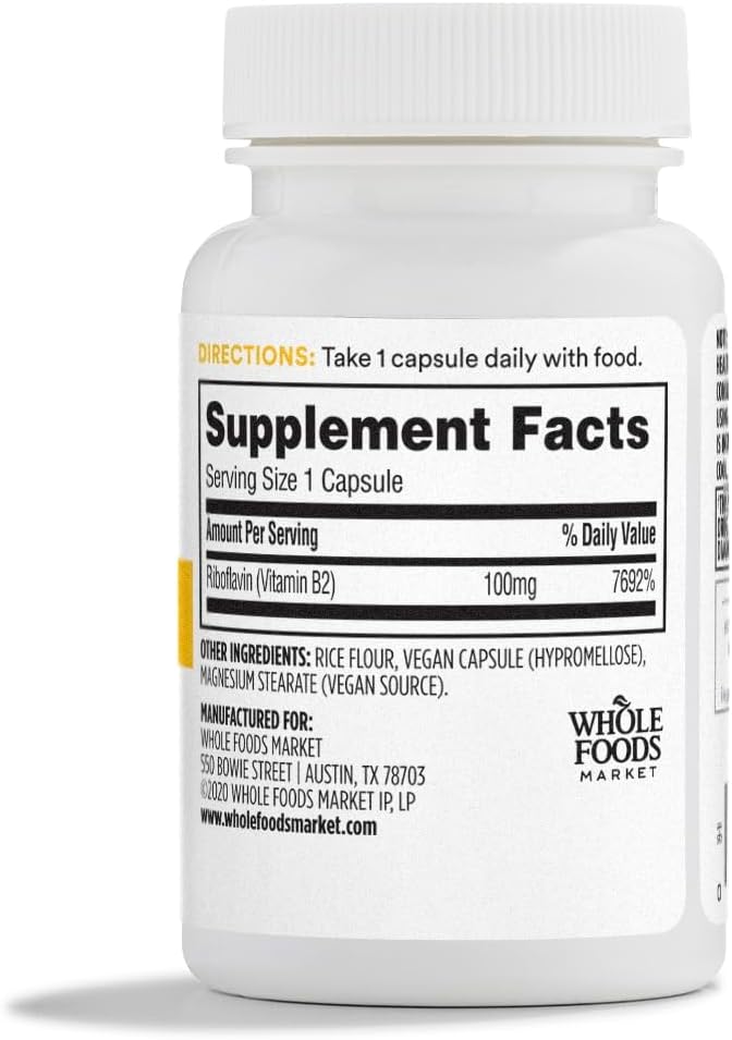 365 by Whole Foods Market Vitamin B2 100mg, 100 CT