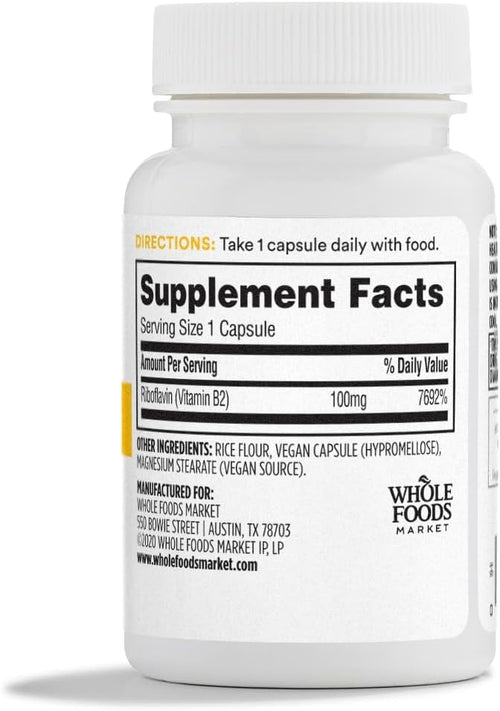 365 by Whole Foods Market Vitamin B2 100mg, 100 CT