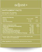 Adjust+ | Holy Basil, Panax & Siberian Ginseng, Phosphatidylserine, L-Theanine, Vitamins B & C | Adaptogen Stress Support, Calm Energy & Mental Clarity | 60 Capsules