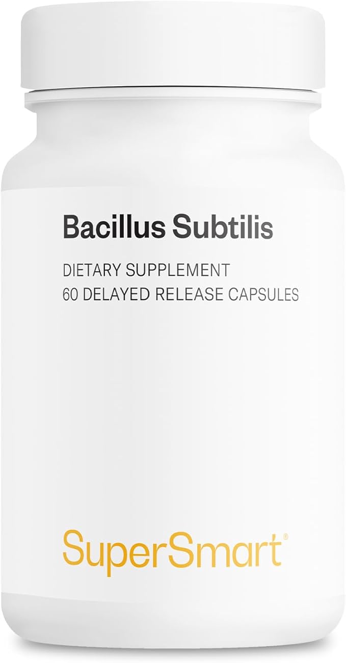 Supersmart - Bacillus Subtilis 3 Billion CFU per Day (High Potency) - Spore Probiotic Supplement | Non-GMO & Gluten Free - 60 DR Capsules