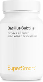 Supersmart - Bacillus Subtilis 3 Billion CFU per Day (High Potency) - Spore Probiotic Supplement | Non-GMO & Gluten Free - 60 DR Capsules