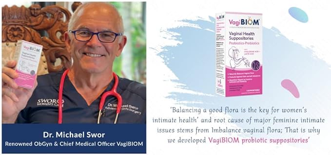 Biom Vaginal Probiotic Suppository: Natural Vaginal pH and Odor Control Regimen; Balance and Nourishes Vaginal Lactobacillus Flora ; No Parabens, Fragrance-Free (15)