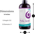 Life Solutions Liquid Folic Acid Supplement – 800 mcg Vitamin B9 per Serving – Berry Flavor, 8 fl oz – Fast Absorption, Prenatal, Heart & Brain Support