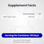 Alpha Lipoic Acid (ALA) 570 mg Capsules - 180 Count, Gluten Free, Non-GMO, Vegan