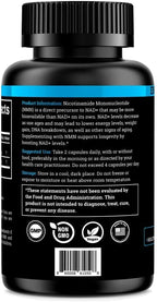 Black Forest NMN Supplements 1000mg (Nicotinamide Mononucleotide) 99% Pure, Stabilized Form, BioPerine® for Enhanced Bioavailability (60 Capsules) (NMN 1000mg per Serving) NAD Supplement for NAD