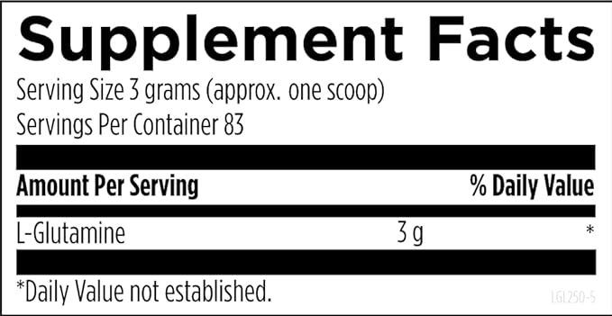 Designs for Health Vegetarian L Glutamine Powder - Pure 3000mg Amino Acid Supplement - Promotes Muscle Recovery, Gut + Immune Support - Non-GMO Gluten Free Drink Add-in (83 Servings / 250g)
