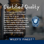 Wiley's Finest Wild Alaskan Fish Oil Easy Swallow Minis - Omega-3 Fish Oil Supplement for Adults and Kids - Double-Strength 630mg EPA and DHA Natural Supplement - 120 Mini Softgels (60 Servings)