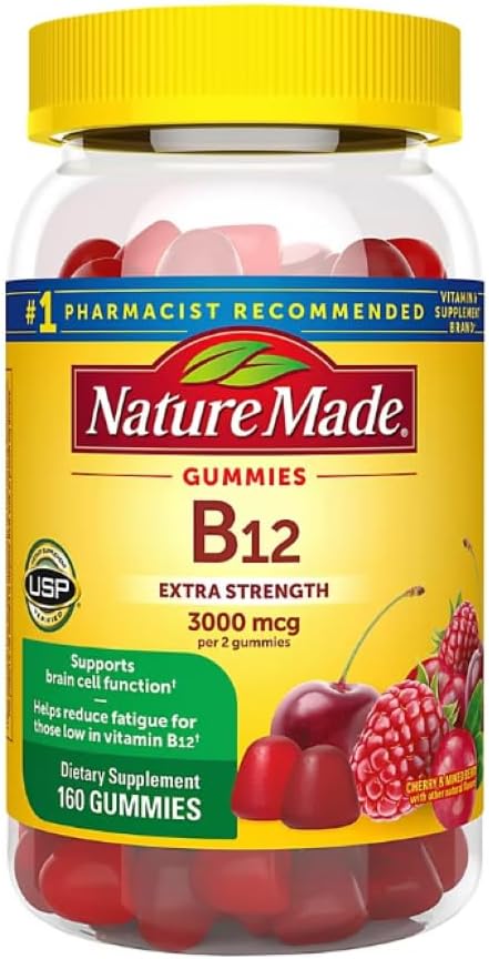 Nature Made B12 Gummies Extra Strength 3000 MCG PER 2 Gummies (160 CT)