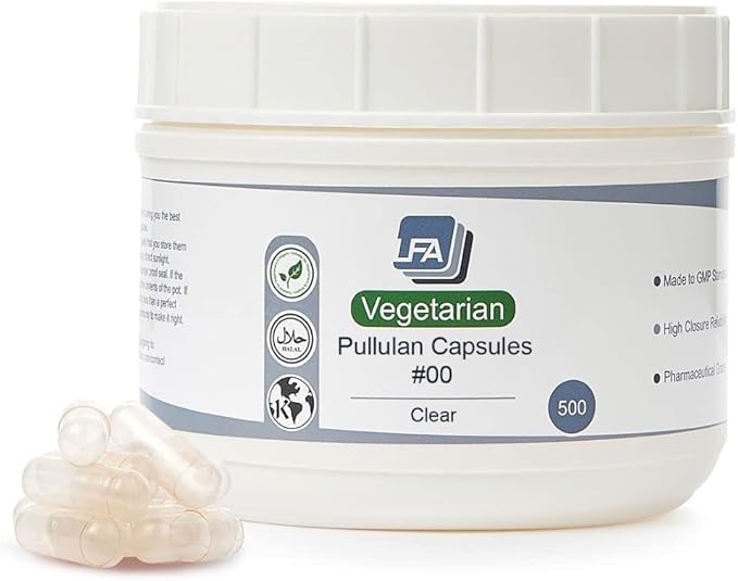 LFA Tablet Presses Empty 00 Capsules - Vegan Pullulan - 500 Count Vegetarian Capsules Empty - Joined Fillable Vegetable Pill Capsules - Veggie Caps for Capsule Filling Tray - Halal Kosher Tapioca