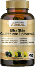 VITAMISAN Glutathione Liposomal, NAC, Milk Thistle, Collagen, Total, 90 Capsules, Made in USA, Fresh