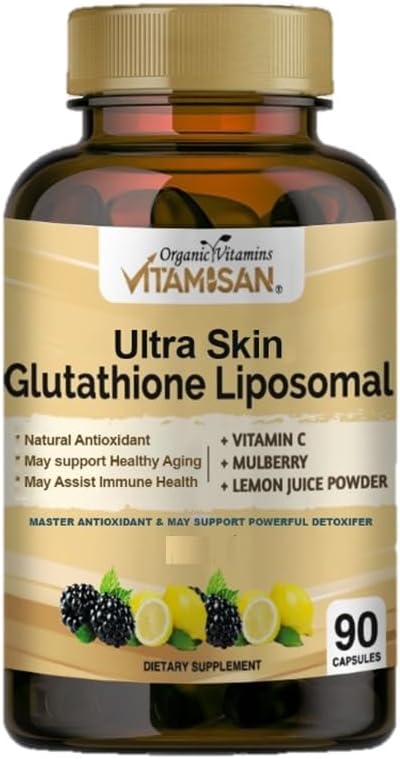 VITAMISAN Glutathione Liposomal, NAC, Milk Thistle, Collagen, Total, 90 Capsules, Made in USA, Fresh