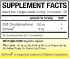 DIM Supplement 300 mg DIM Diindolylmethane Plus BioPerine 120 Days Supply Made in USA 120 Vegetable Capsules (120)