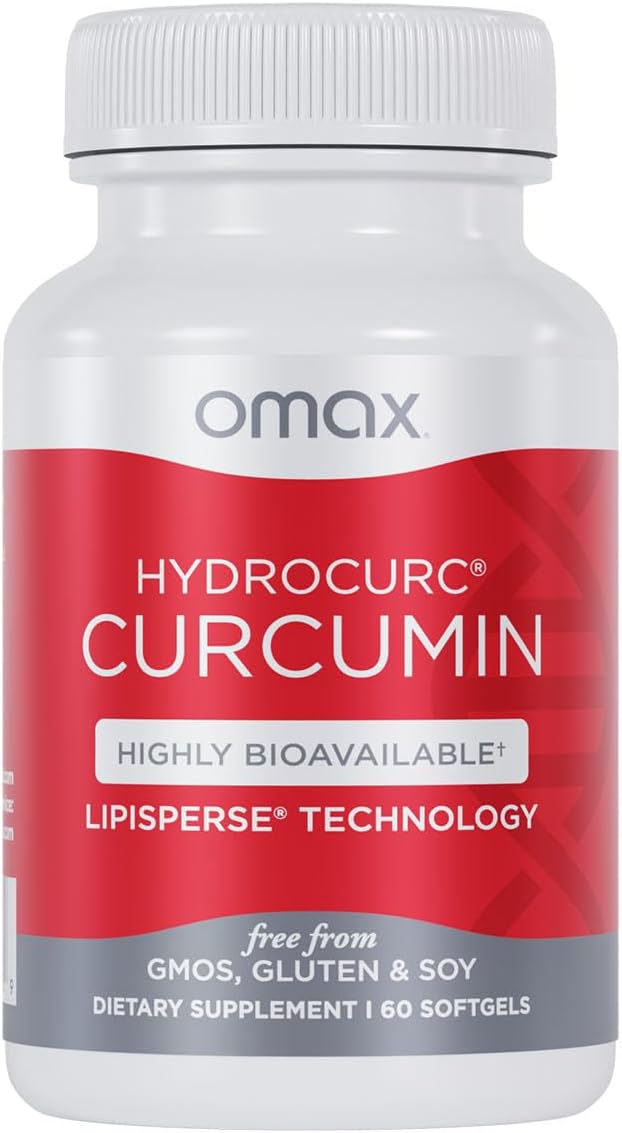 Omax3 HydroCurc Turmeric Curcumin Softgels – Highly Bioavailable, Nanoparticle Potency & Absorption, 150mg HydroCurc, 60 Softgels