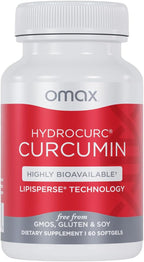 Omax3 HydroCurc Turmeric Curcumin Softgels – Highly Bioavailable, Nanoparticle Potency & Absorption, 150mg HydroCurc, 60 Softgels