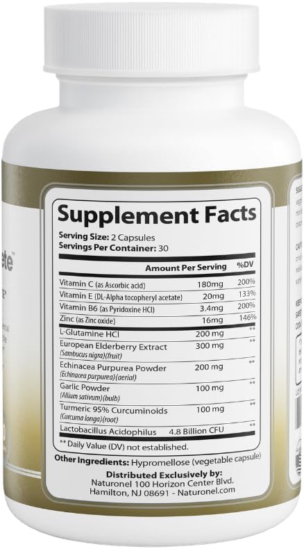 Viracid Complete (6 Pack) Comprehensive Immune Formula with Elderberry, Echinacea, Garlic, Zinc, L-Glutamine & Turmeric 95% Curcuminoids | Premium Supplement, Made in USA, GMP Certified