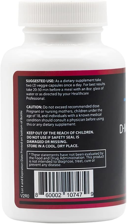 D-Mannose with Cranberry, Dandelion & Hibiscus Extract - Aids in Bladder, Urinary Tract Support, Flush Impurities - Ultra Absorption Gluten Free & Non GMO | 60 Capsules
