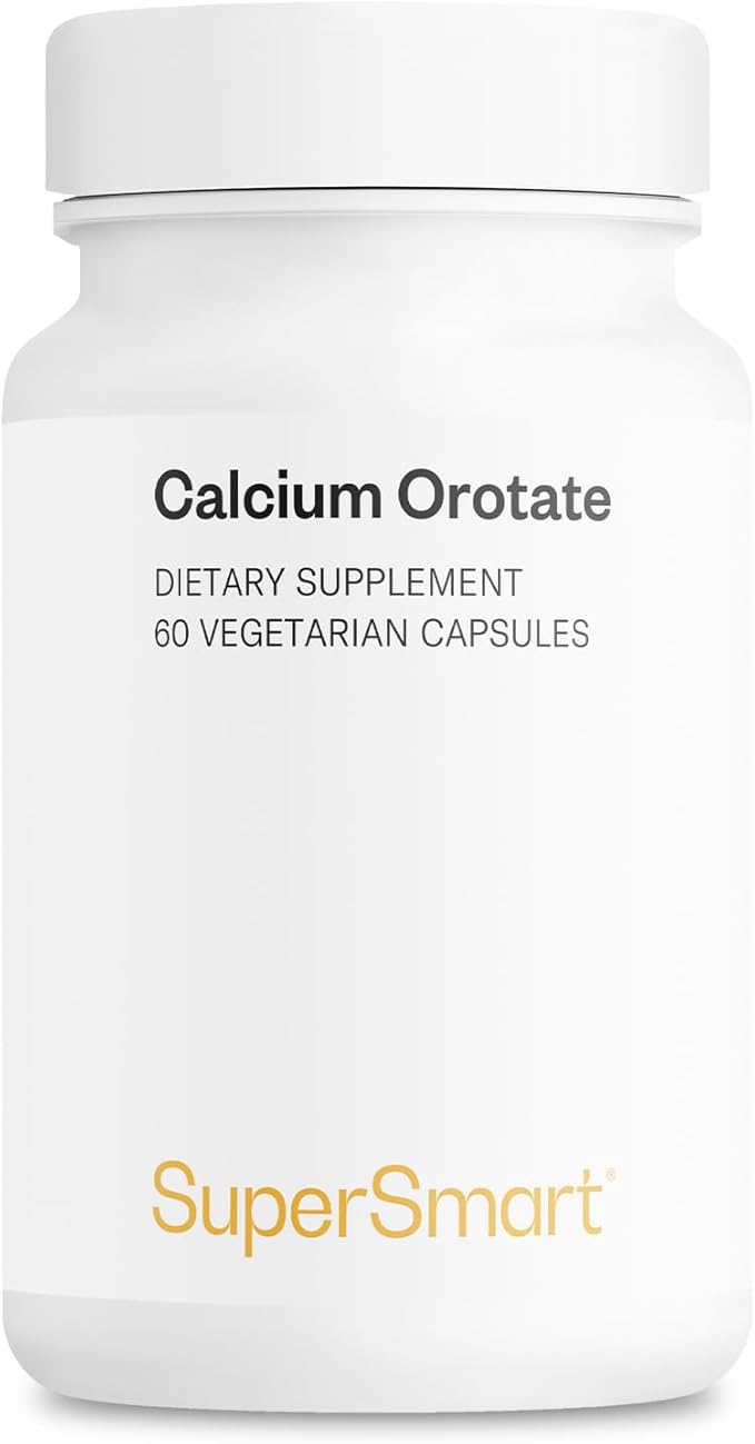 SuperSmart - Calcium Orotate with Magnesium Orotate 9:1 (Highly Bioavailable) - Advanced Teeth & Bones Strength Supplement | Non-GMO & Gluten Free - 60 Vegetarian Capsules