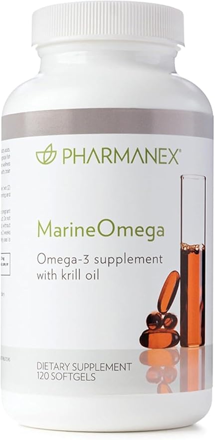 Pharmanex Marine Omega, Omega-3 Fatty Acids & Krill Oil Supplement, 1200mg DHA & EPA per Serving, 120 Softgels, Supports Heart, Brain, Joint, & Overall Health