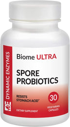 Biome Ultra Spore Probiotic + Prebiotic FOS (ProbioSEB CSC3) – 5 Billion CFU Per Capsule – Bacillus Coagulans, Subtilis & Clausii – Shelf-Stable Daily Probiotic for Gut & Microbiome Support – 30 Caps