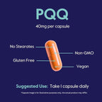 BESTVITE PQQ 40mg (Pyrroloquinoline Quinone) (120 Vegetarian Capsules) (60 x 2) - No Stearates - Vegan - Non GMO - Gluten Free