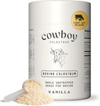 Cowboy - The Exclusive 1st Milking, Whole, Grass Fed Colostrum Supplement for Full Body Health - Bovine Colostrum Powder Packed w/Bioactive Nutrients - Sugar Free (Vanilla, 40 Servings)