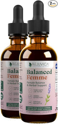 Rejuvica Health Balanced Femme - Menopause Support for Hot Flashes & Female Balance - Liquid Delivery for Better Absorption - Black Cohosh, Dong Quai, Vitex, Maca Root & More!
