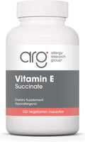 ARG Vitamin E Succinate - 400 IU d-Alpha-Tocopheryl Succinate - Antioxidant & Energy Support - Dry Powder Vegetarian Capsules - Hypoallergenic Formula - 100 Servings - 100 Capsules