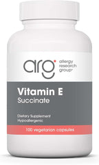 ARG Vitamin E Succinate - 400 IU d-Alpha-Tocopheryl Succinate - Antioxidant & Energy Support - Dry Powder Vegetarian Capsules - Hypoallergenic Formula - 100 Servings - 100 Capsules