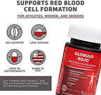 Globulo Rojo Iron Supplement - Dietary Supplement Pills with High Potency Iron & B Vitamins, 60 Tablets - 6 Pack