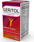 Geritol Multi-Vitamin Nutritional Support Tablets, Balance of 26 Essential Vitamins and Minerals, 100-Count Bottles (Pack of 2)