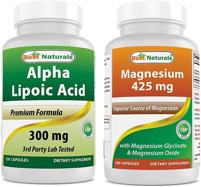 Best Naturals Alpha Lipoic Acid 300 mg & Magnesium Glycinate 425 mg