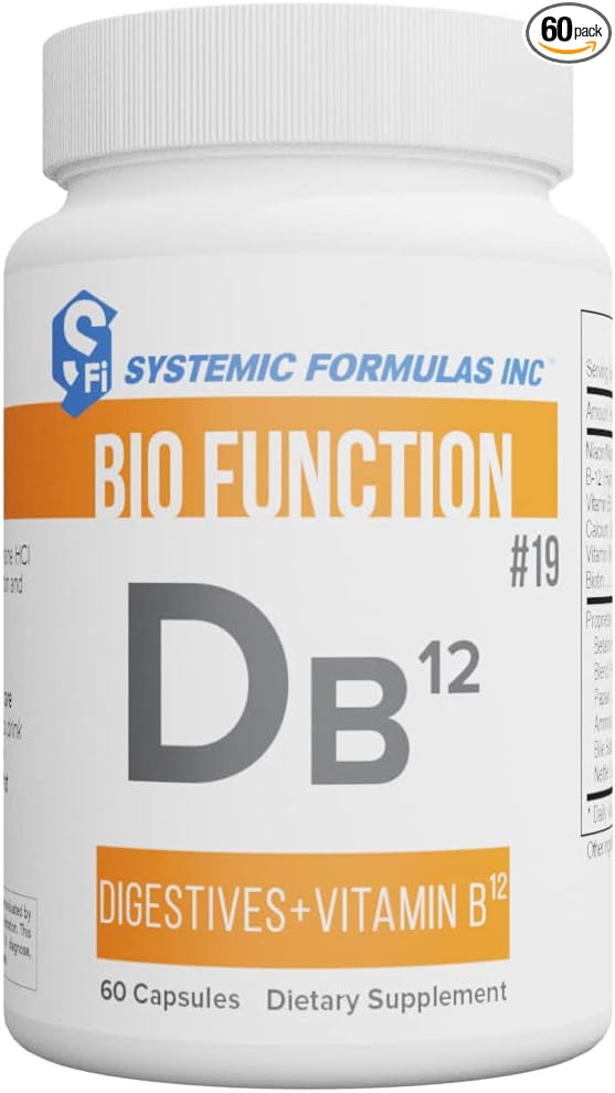 Systemic Formulas DB12 Digest VIT. B12 - Digestives + Vitamin B12. B12 Formula with Enhanced B12 Absorption.
