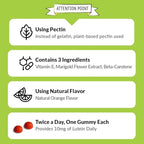 Lutein Eye Health Gummies – Marigold Extract with Vitamin E & Beta-Carotene – Orange Flavor Chewable Supplement (60 Gummies)